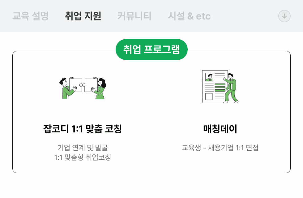 기업 연계 맞춤형 취업 코칭 매칭데이