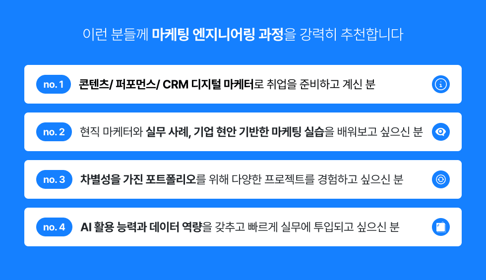 콘텐츠 퍼포먼스 CRM 디지털 마케팅 마케터