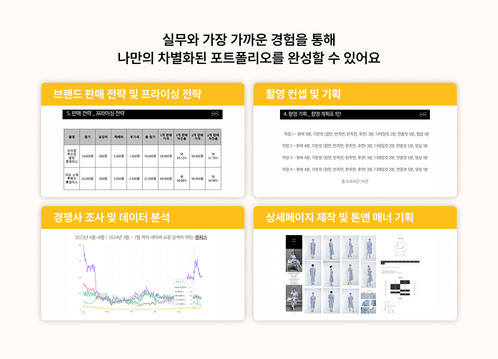 포트폴리오 팀플 팀 프로젝트 패션 뷰티 MD 엠디 앰디 취업 부트 캠프